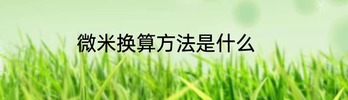 微米换算方法是什么