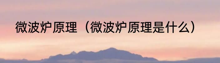 微波炉原理（微波炉原理是什么）