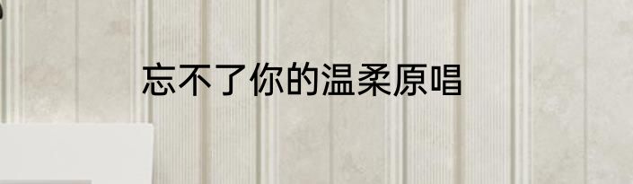 忘不了你的温柔原唱