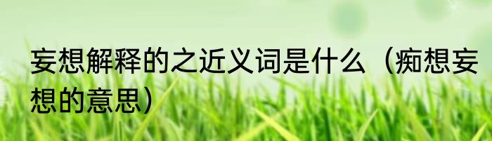 妄想解释的之近义词是什么（痴想妄想的意思）