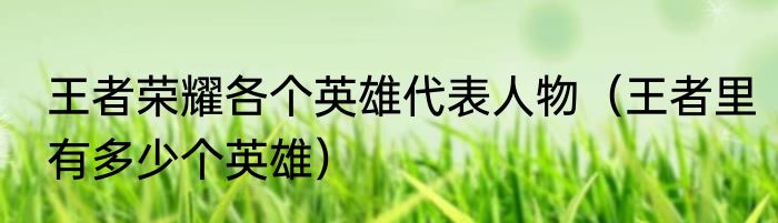 王者荣耀各个英雄代表人物（王者里有多少个英雄）