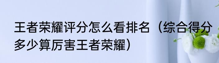 王者荣耀评分怎么看排名（综合得分多少算厉害王者荣耀）
