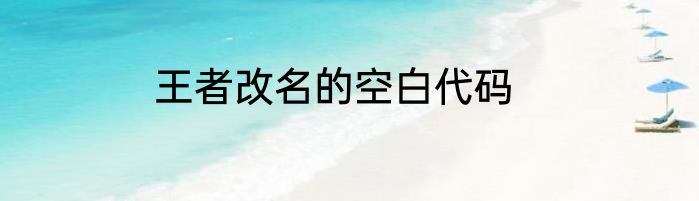 王者改名的空白代码