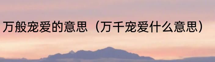 万般宠爱的意思（万千宠爱什么意思）