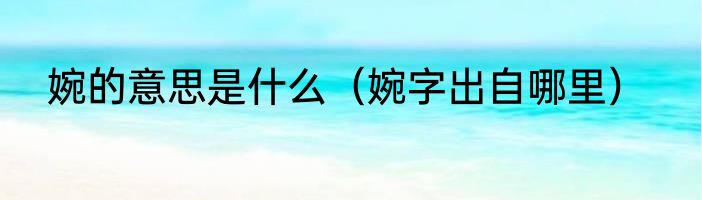 婉的意思是什么（婉字出自哪里）