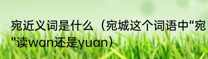 宛近义词是什么（宛城这个词语中“宛”读wan还是yuan）