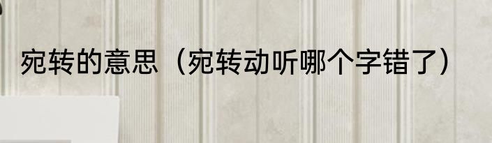 宛转的意思（宛转动听哪个字错了）