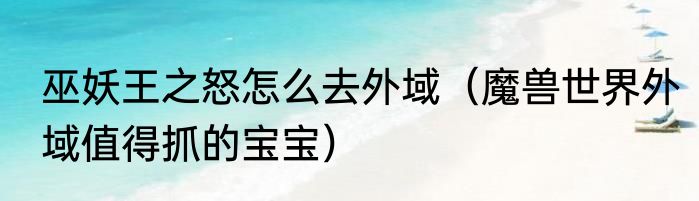 巫妖王之怒怎么去外域（魔兽世界外域值得抓的宝宝）
