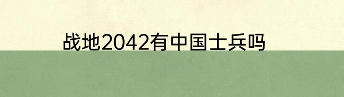 战地2042有中国士兵吗