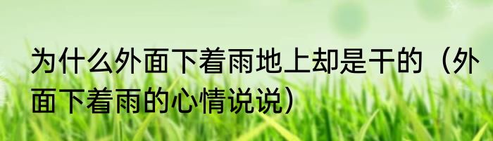 为什么外面下着雨地上却是干的（外面下着雨的心情说说）