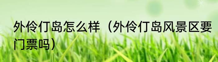 外伶仃岛怎么样（外伶仃岛风景区要门票吗）