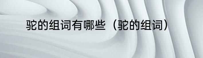 驼的组词有哪些（驼的组词）