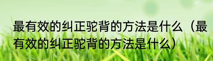 最有效的纠正驼背的方法是什么（最有效的纠正驼背的方法是什么）