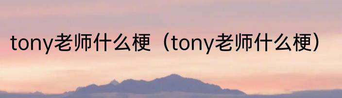 tony老师什么梗（tony老师什么梗）