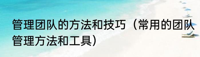 管理团队的方法和技巧（常用的团队管理方法和工具）