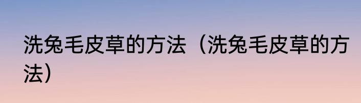 洗兔毛皮草的方法（洗兔毛皮草的方法）