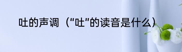 吐的声调（“吐”的读音是什么）