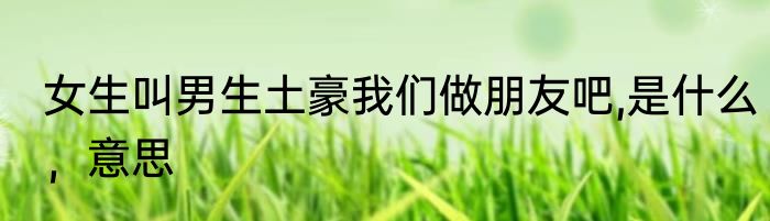 女生叫男生土豪我们做朋友吧,是什么，意思