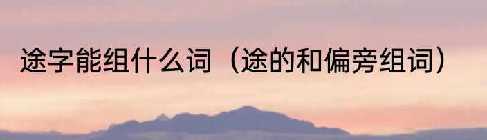 途字能组什么词（途的和偏旁组词）