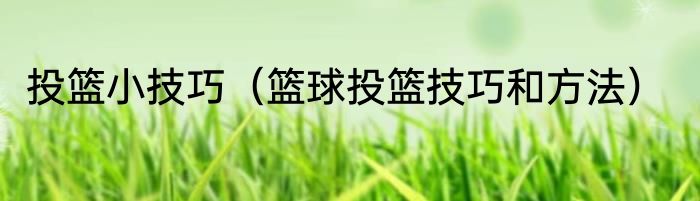 投篮小技巧（篮球投篮技巧和方法）