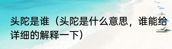头陀是谁（头陀是什么意思，谁能给详细的解释一下）