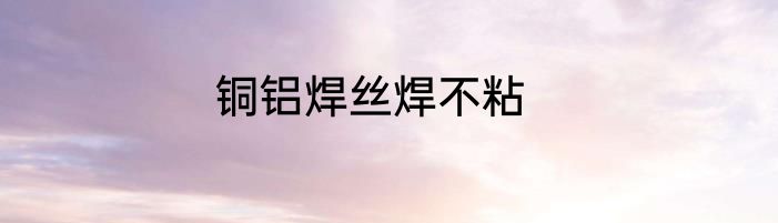 铜铝焊丝焊不粘