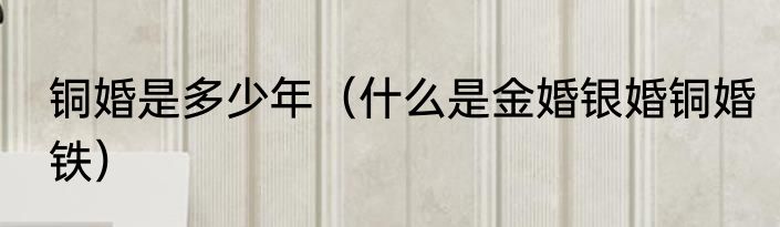 铜婚是多少年（什么是金婚银婚铜婚铁）