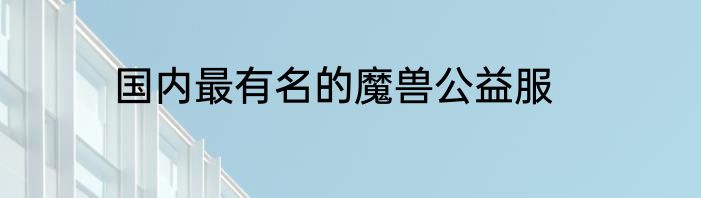 国内最有名的魔兽公益服