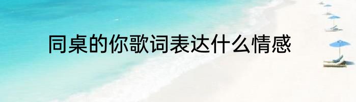 同桌的你歌词表达什么情感