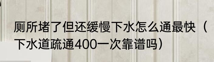 厕所堵了但还缓慢下水怎么通最快（下水道疏通400一次靠谱吗）