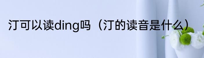 汀可以读ding吗（汀的读音是什么）