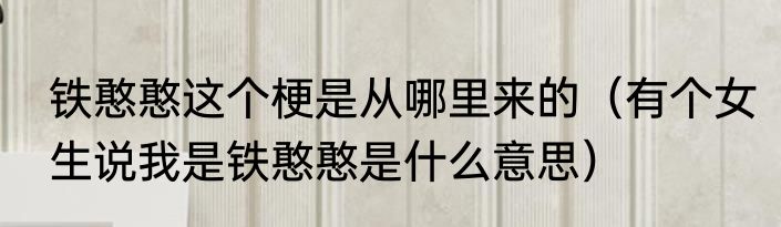 铁憨憨这个梗是从哪里来的（有个女生说我是铁憨憨是什么意思）