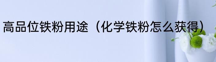 高品位铁粉用途（化学铁粉怎么获得）