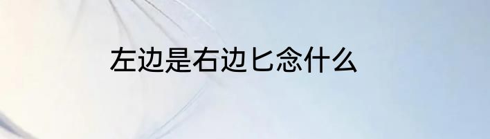 左边是右边匕念什么