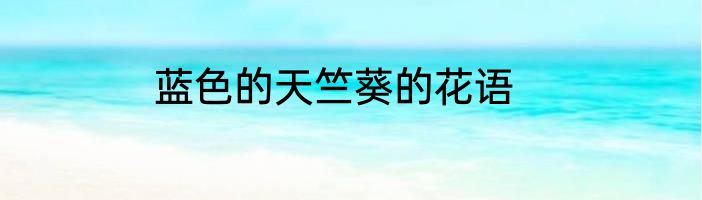 蓝色的天竺葵的花语