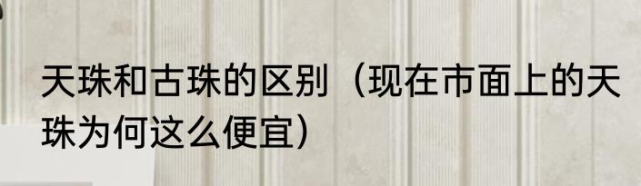 天珠和古珠的区别（现在市面上的天珠为何这么便宜）