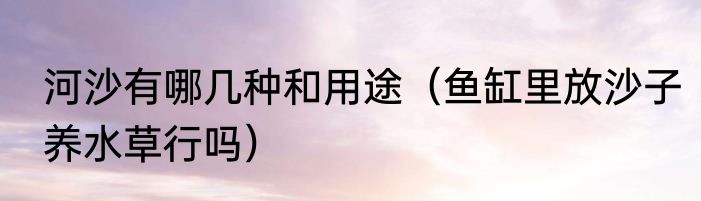 河沙有哪几种和用途（鱼缸里放沙子养水草行吗）