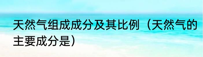 天然气组成成分及其比例（天然气的主要成分是）