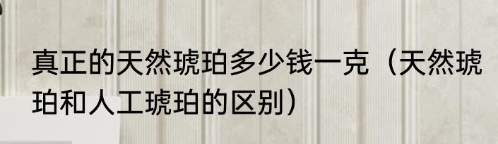 真正的天然琥珀多少钱一克（天然琥珀和人工琥珀的区别）