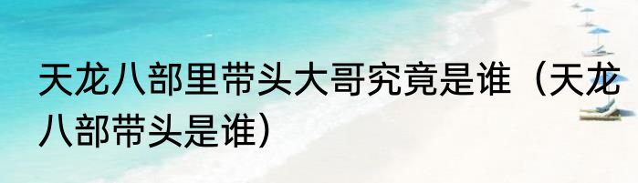 天龙八部里带头大哥究竟是谁（天龙八部带头是谁）