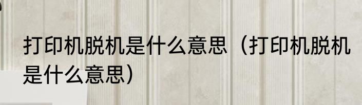 打印机脱机是什么意思（打印机脱机是什么意思）