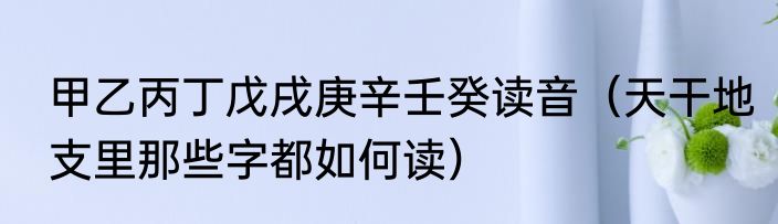 甲乙丙丁戊戌庚辛壬癸读音（天干地支里那些字都如何读）