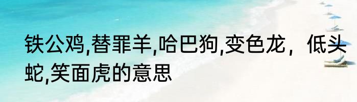 铁公鸡,替罪羊,哈巴狗,变色龙，低头蛇,笑面虎的意思
