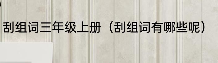 刮组词三年级上册（刮组词有哪些呢）