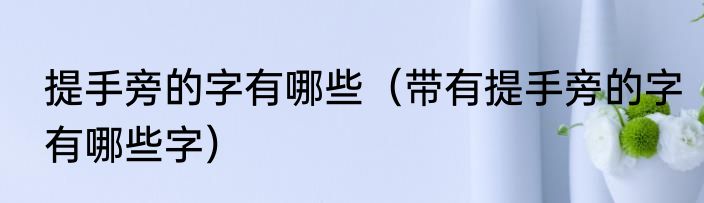 提手旁的字有哪些（带有提手旁的字有哪些字）