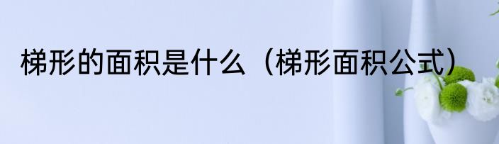 梯形的面积是什么（梯形面积公式）
