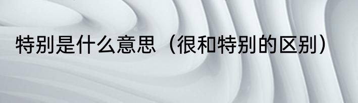 特别是什么意思（很和特别的区别）