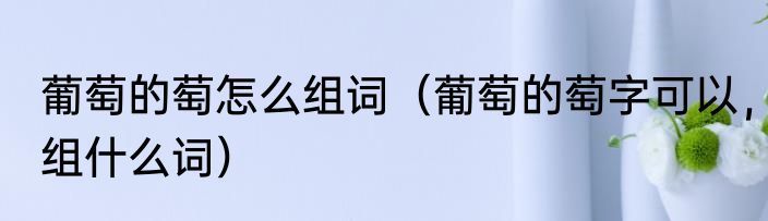 葡萄的萄怎么组词（葡萄的萄字可以，组什么词）
