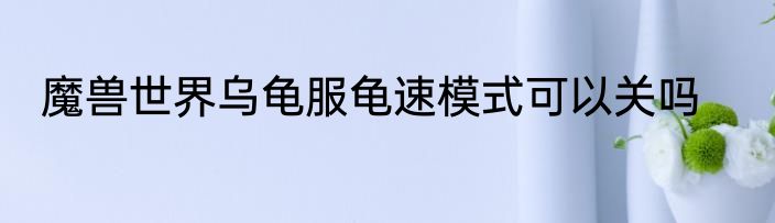 魔兽世界乌龟服龟速模式可以关吗