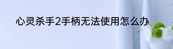 心灵杀手2手柄无法使用怎么办